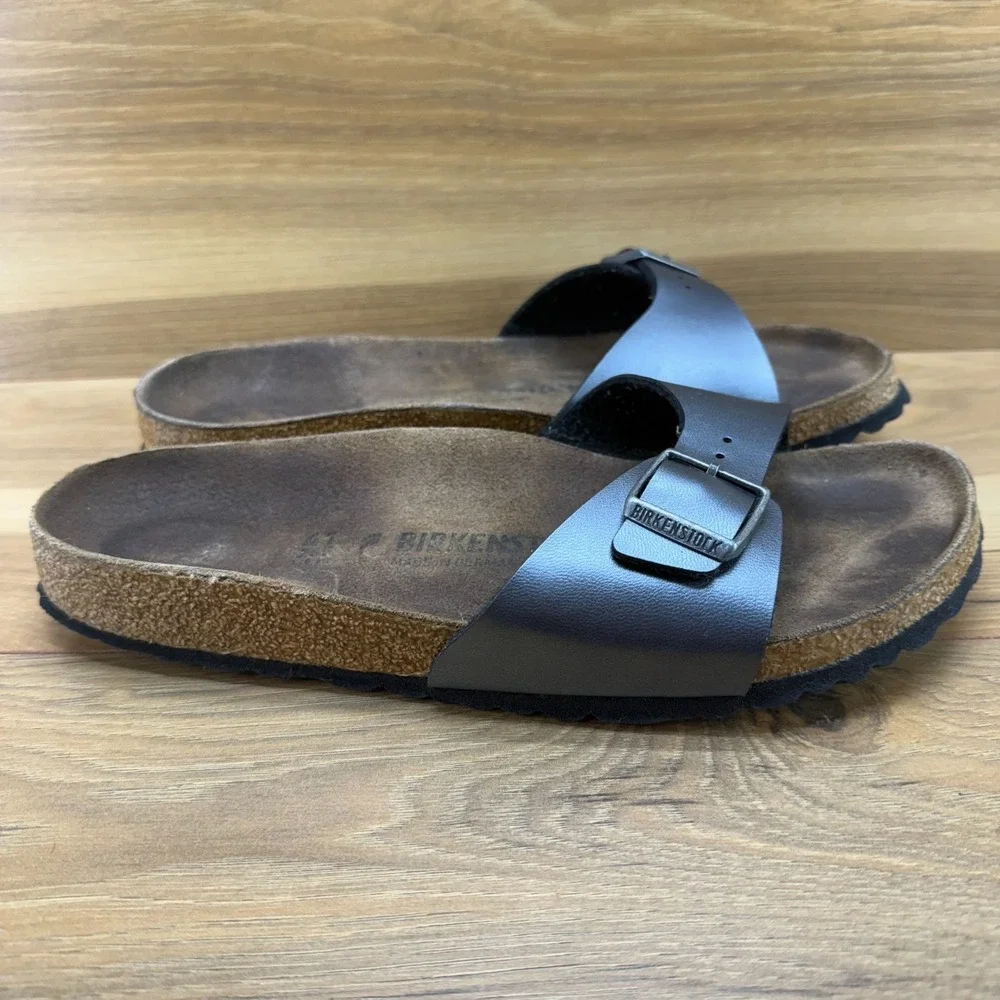 Birkenstock Madrid Slide Sandals Womens 10 N EU 41 Pewter Birko